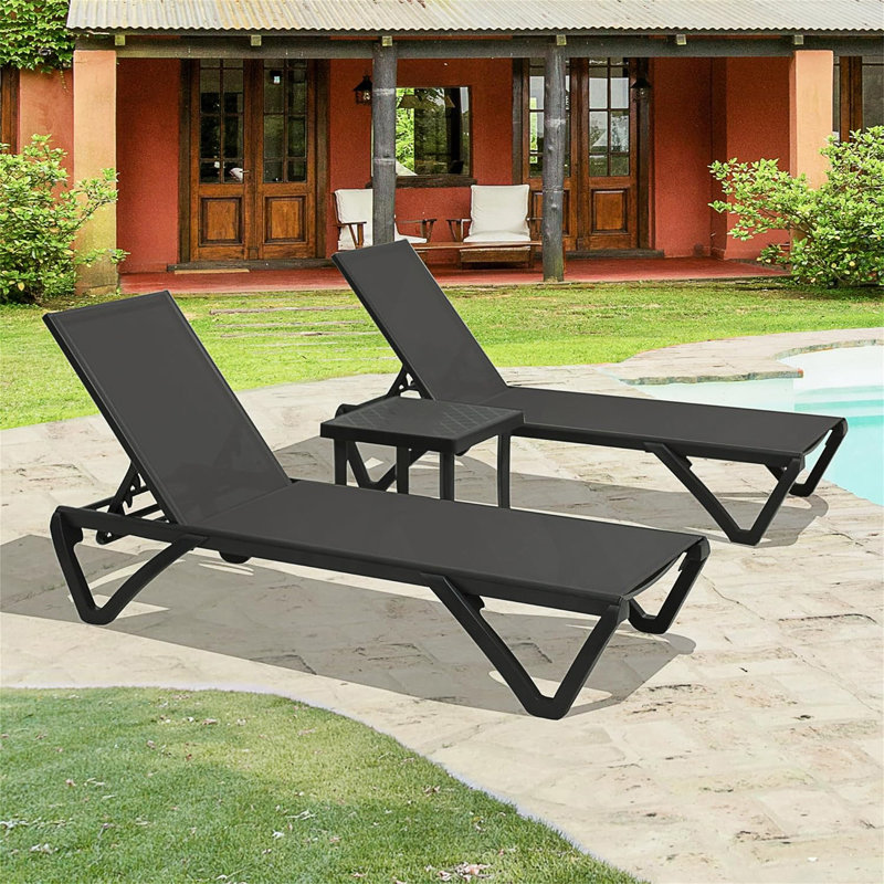 Méridiennes de patio réglables en aluminium, conception moderne pour la détente en plein air