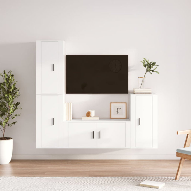 Timberlane Unfinished Floating TV Stand for TVs up to 40", White