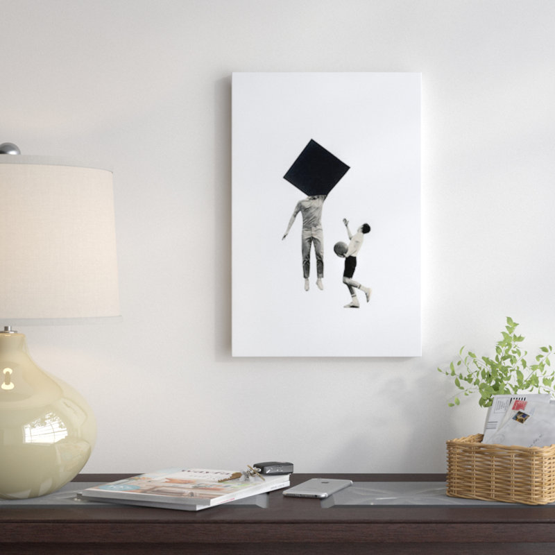 « block », impression sur toile, Papier d'art encadré noir, Blanc, H 32 po x l 24 po x P 1 po