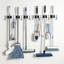 Support mural robuste pour porte-balai, ensemble de 2 vadrouilles en acier inoxydable et organisateur de balai pour le garage, la cuisine, la salle de lavage, le placard - rangement compact avec 2 options d'installation