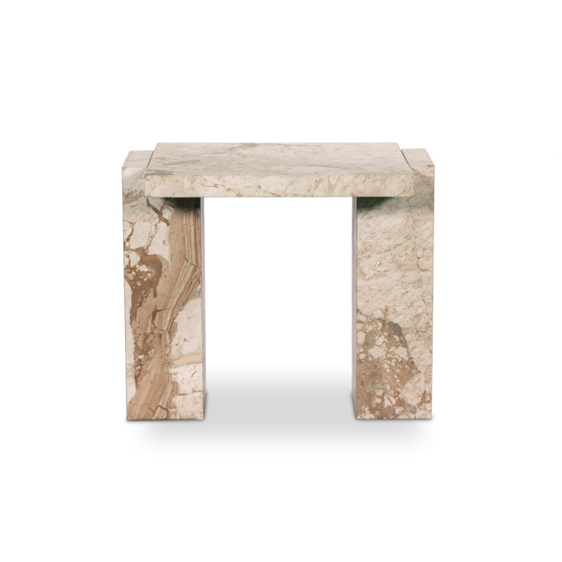 Romano Marble End Table, Desert Taupe Marble