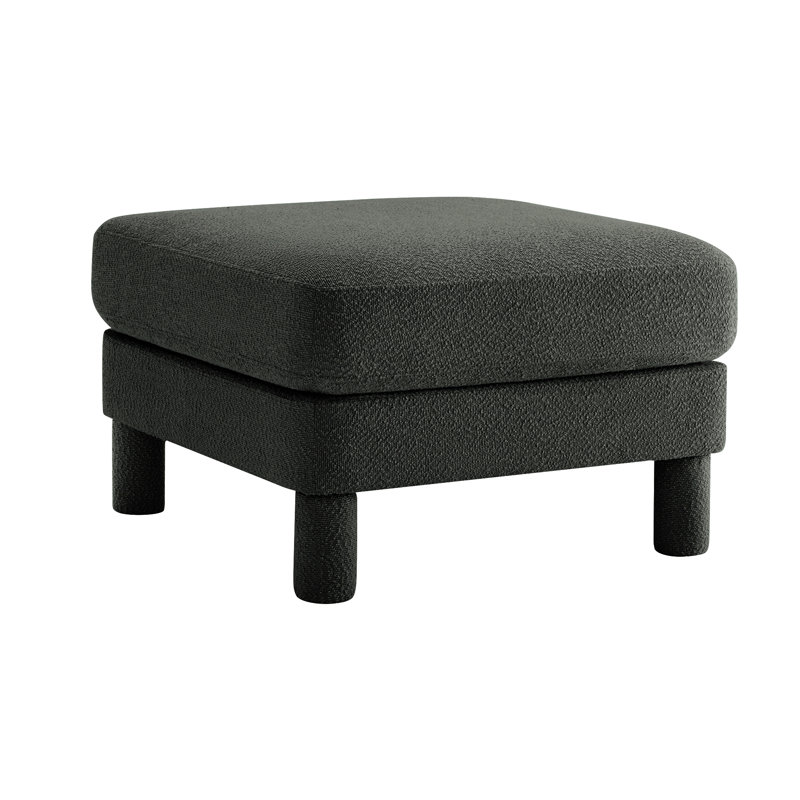 Lucas Ottoman Polyester Seat, Dark Gray