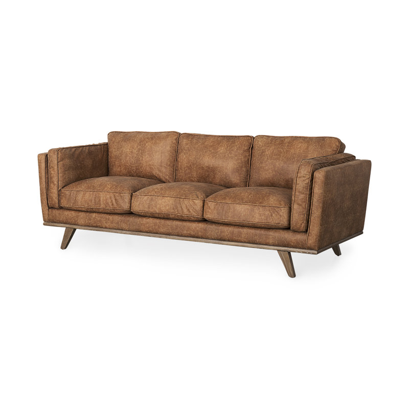 Damiere 90.16'' Faux Leather Sofa