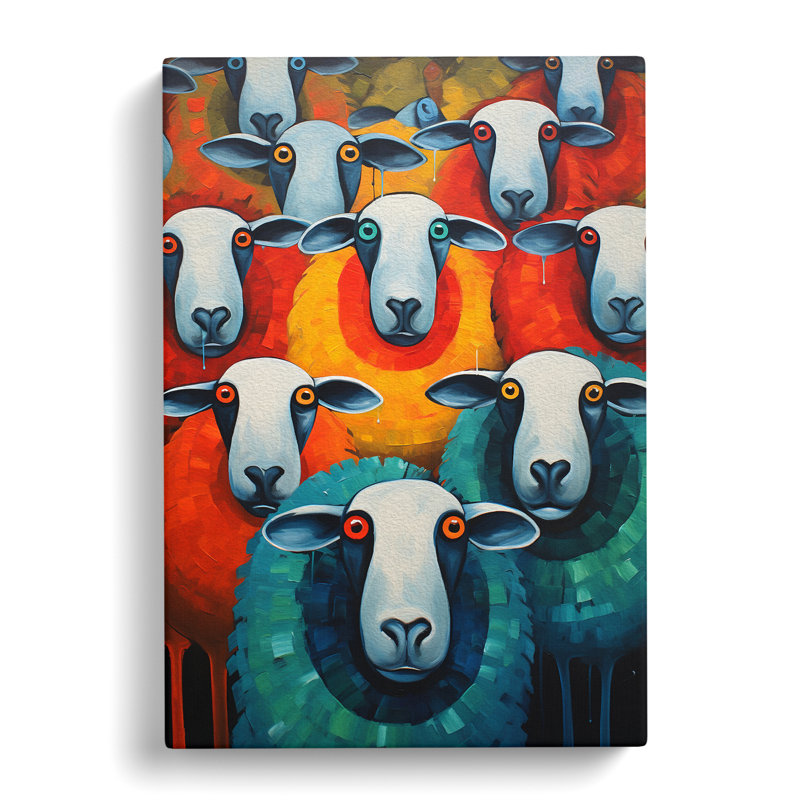 Sheep Expressionism - Wrapped Canvas, 50cm H x 35cm W x 3cm D