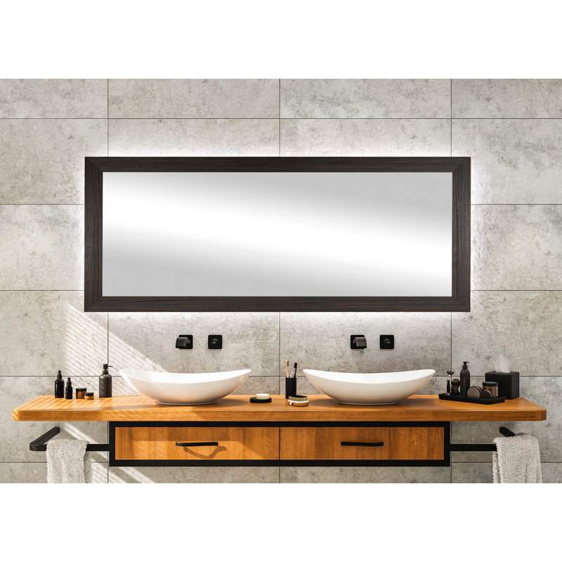 Miroir de salle de bain Dakston, Espresso, 31,75 po x 55,75 po