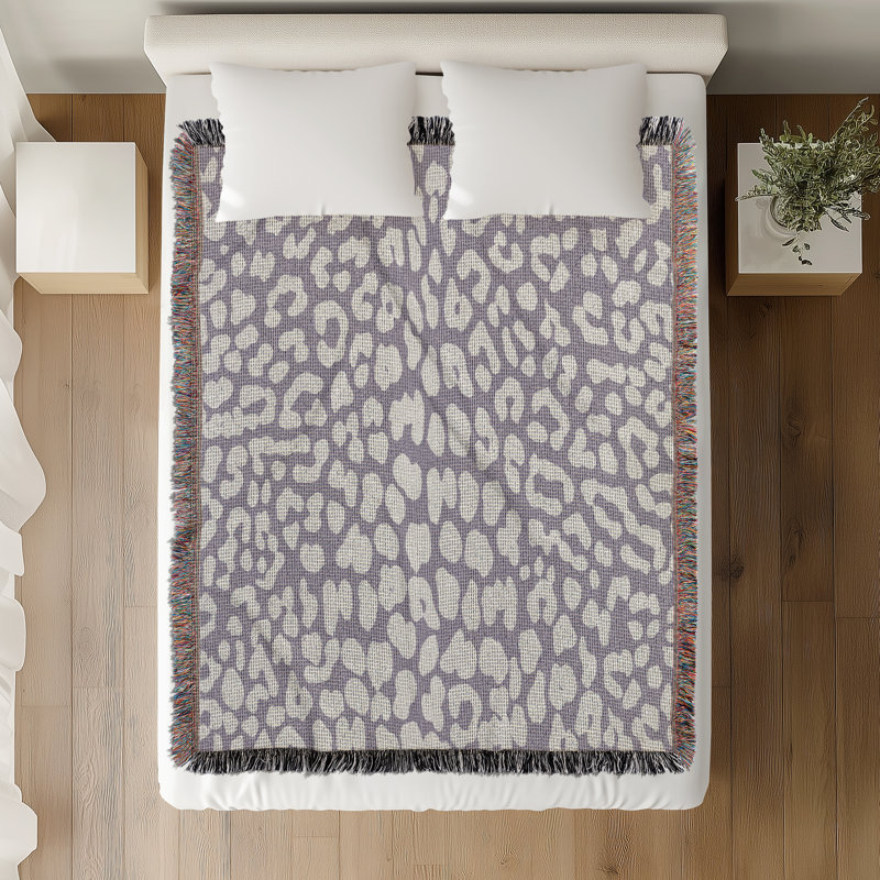 Jeté en mélange de coton Delo, Pervenche, L 70 po x l 50 po