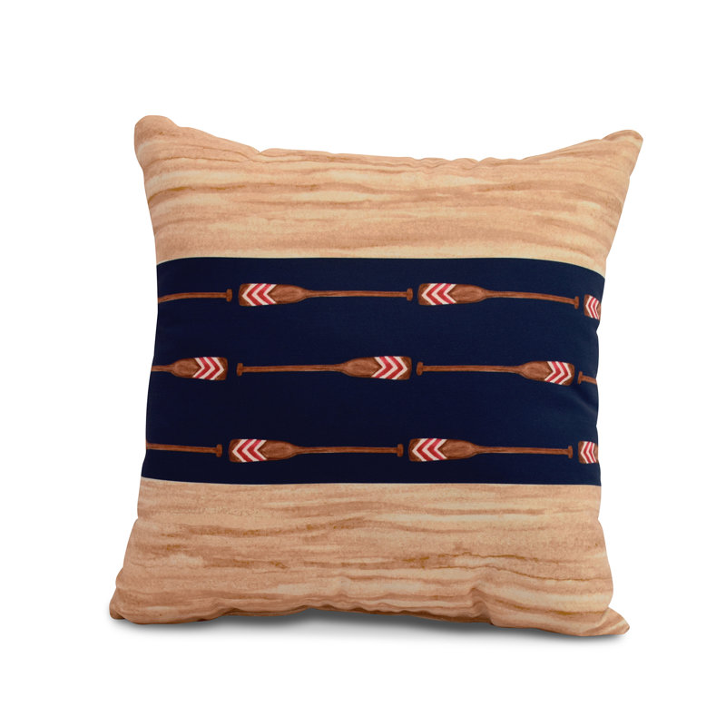 Nantucket Striped Reversible Throw Pillow, Navy, 16" x 16"