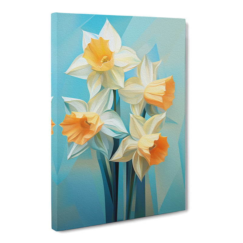 Daffodil Flower Orphism No.2 - Wrapped Canvas Print, 50cm H x 35cm W x 3cm D