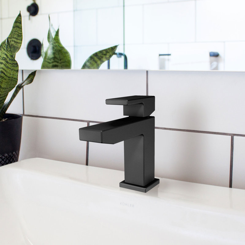 Mod Single-Hole Single-handle Bathroom Faucet with Drain Assembly, Matte Black