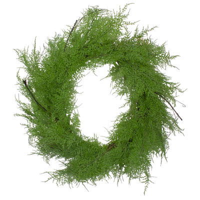 Brown and Green Cedar Christmas Wreath - 24-Inch Unlit