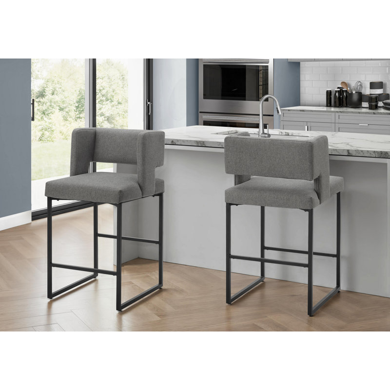 Tabouret de bar, ensemble de 2, Gris, Gris