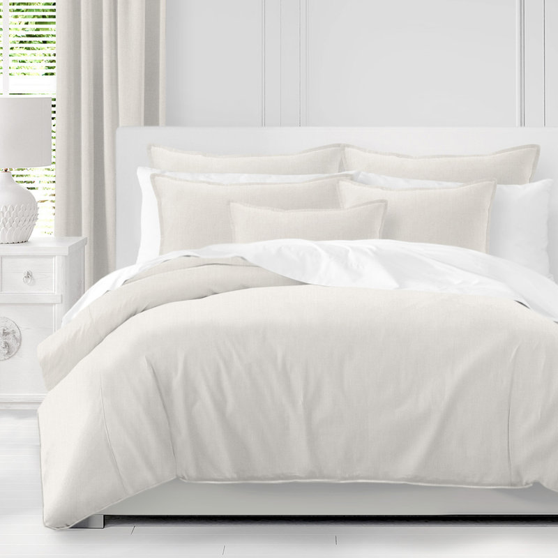Braxton Natural Cotton King Duvet Cover and Pillow Shams Set