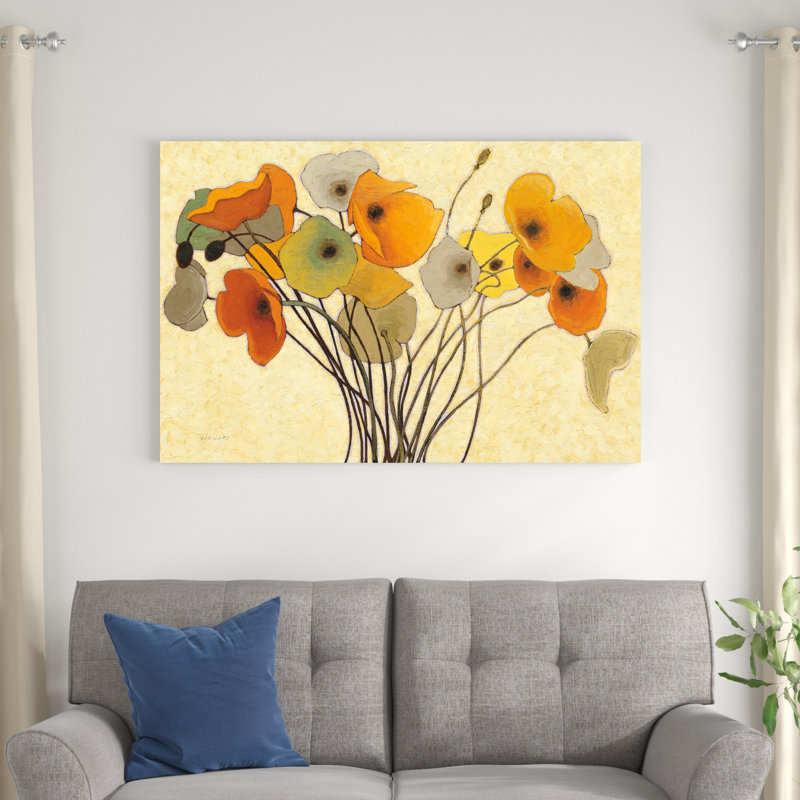Citrouilles coquelicots I, H 32 po x l 48 po x P 1,25 po