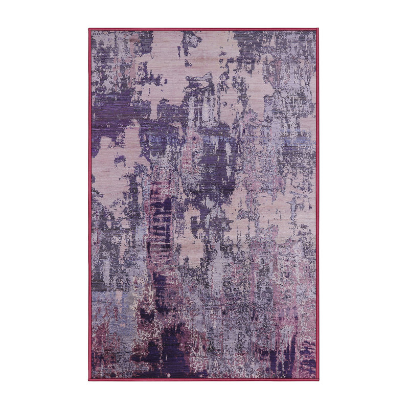 Tapis mauve à motif abstrait Brunswick, Rectangle 5 pi x 8 pi