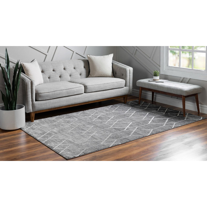 Tapis contemporain de couleur granit Clidy, Rectangle 8 pi x 10 pi