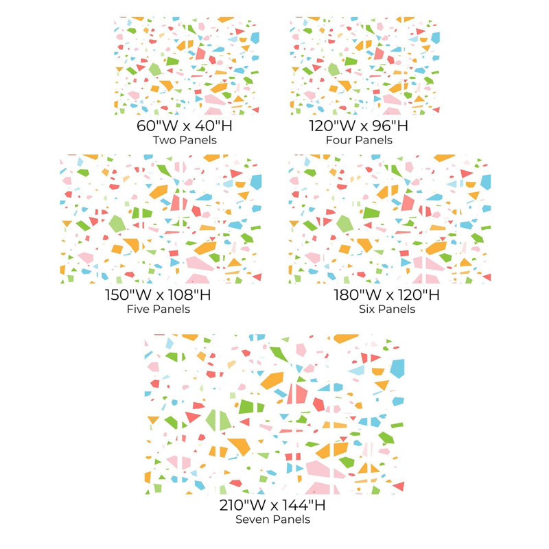 Premium Peel & Stick Wall Mural - Colourful Confetti, 96" L x 120" W