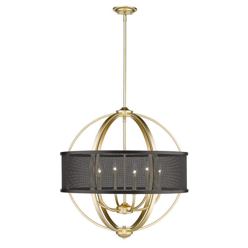 Lustre globe à 6 lumières Petitt, Or olympique, Noir mat
