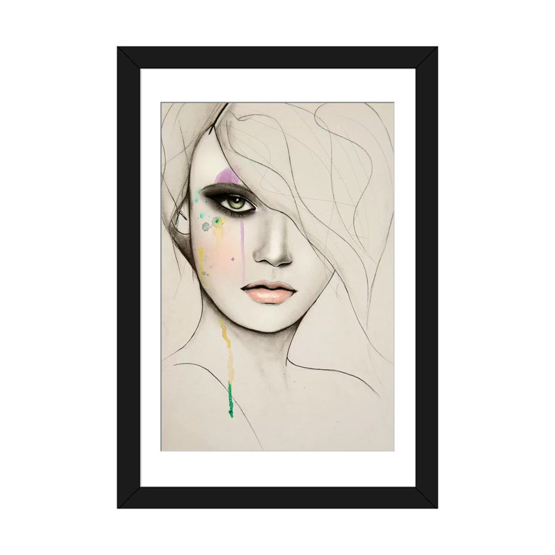 « division », impression sur toile, H 24 po x l 16 po x P 1 po, Papier avec cadre noir, Blanc