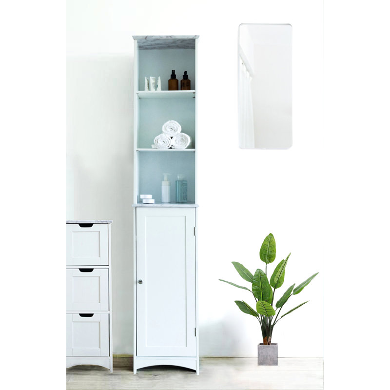 New England Freestanding Linen Cabinet, White