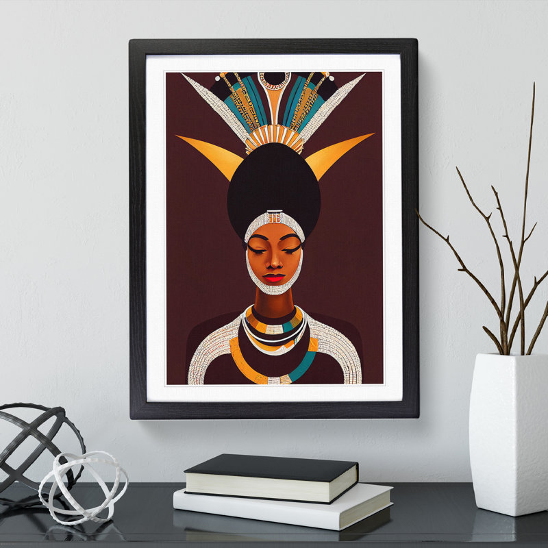 An Unusual Woman Abstract - Single Picture Frame Print, Black, 64cm H x 46cm W