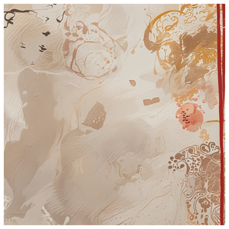 Couvertures abstraites beige et rouge, 60in W x 80in H