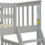 Lit simple superposé au dessus d'un lit double avec tiroirs de rangement, lit superposé en bois peu encombrant et polyvalent avec échelle pour un usage familial-561359509