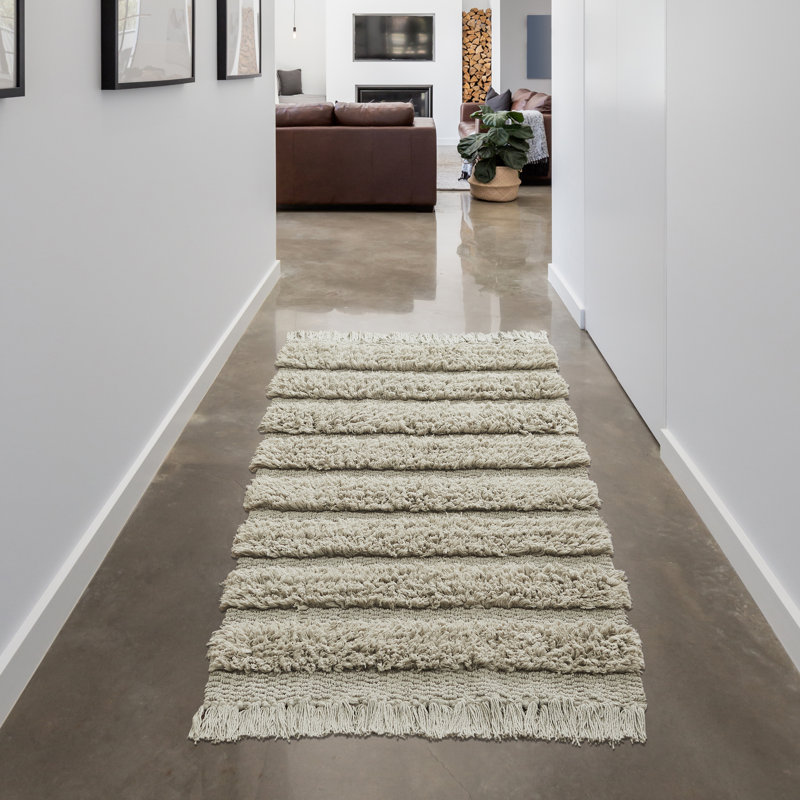 Savannah Cotton Fringe Runner Runner, 24" x 60", Taupe