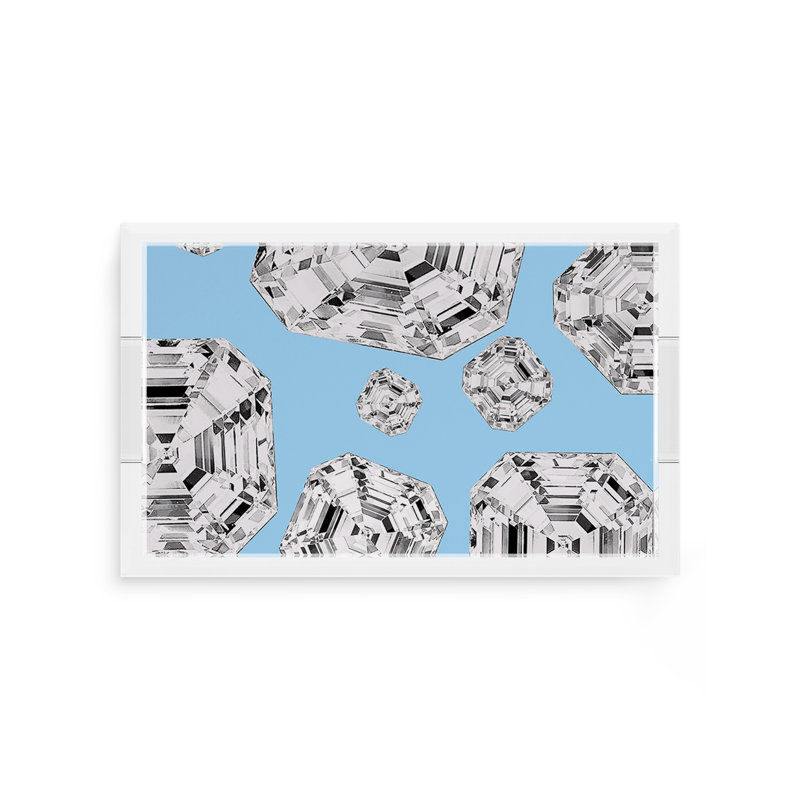 Plateau décoratif rectangulaire en acrylique avec pierres précieuses Got Rocks, L 12,5 po x P 7,75 po x H 2 po, Poussoir