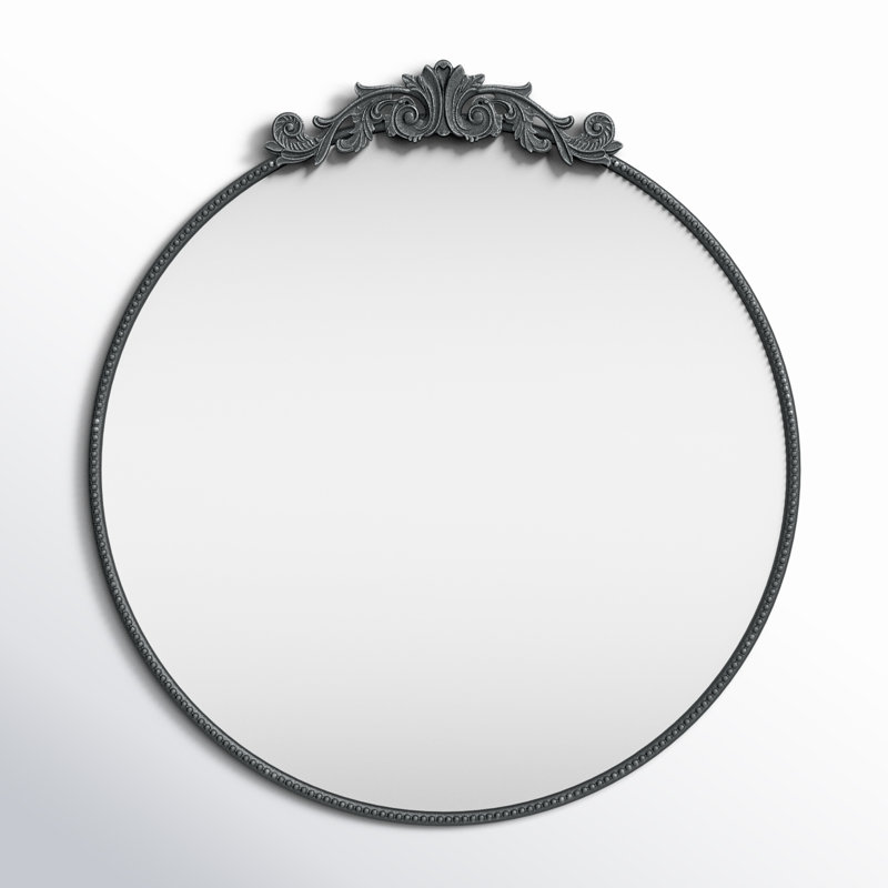 Round Mirror,Wall Mirror,Living Room Mirror,Bedroom Mirror, 39" x 36", Black
