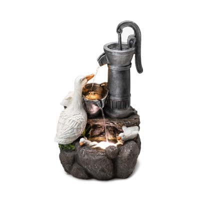 Bratislav Weather Resistant Floor Fountain with Light