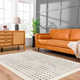 Sigrid Geometric Hand Tufted Area Rug in Light Gray/Cream