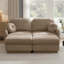 Canapé ergonomique en chenille à 2 couches avec coussins ronds et 2 repose-pieds pour un support confortable et un assemblage facile-1396952756