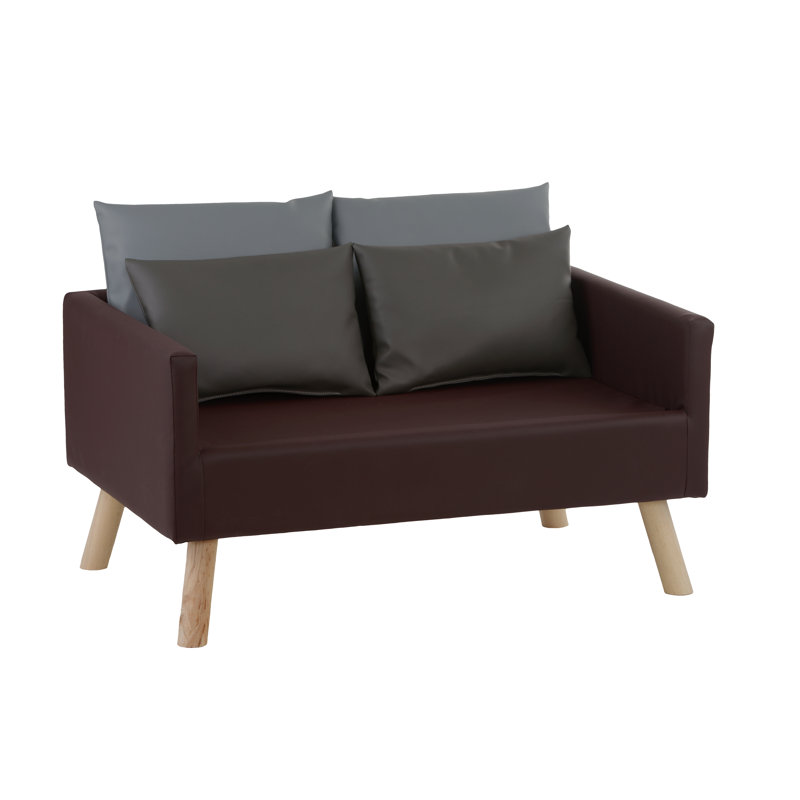 Faux Leather Pet Bed, Brown