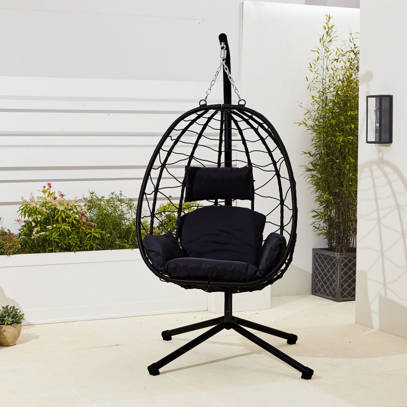 Royale Egg Chair with Stand, Black