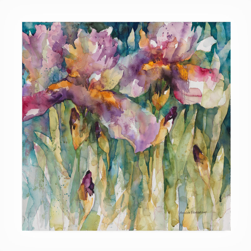 Décoration murale d'extérieur toutes saisons Annelein Beukenkamp «Siberian Iris Mauve», L 18 po x H 18 po