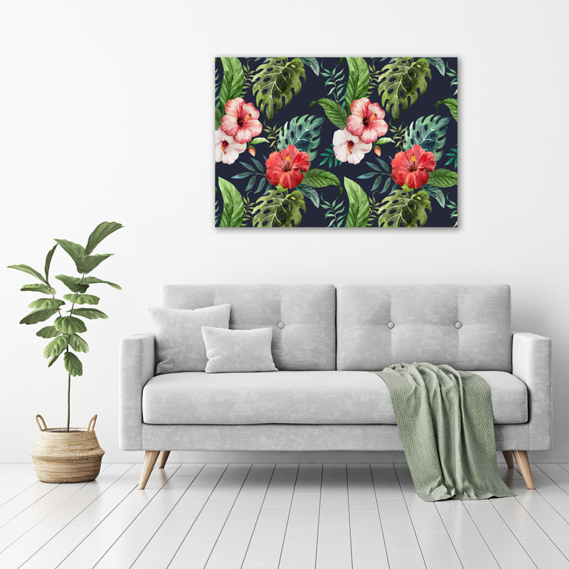 Tropical Flowers - Wrapped Canvas Print