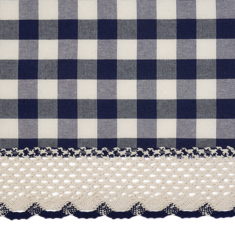 Aerilyn Buffalo Plaid Checkered Gingham Farmhouse Extra Long Window Curtain Panel, Navy, 42" W x 63" L