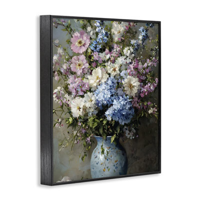 Traditional Cool Tone Bouquet Framed Giclee, design by Franklyn Gregory
