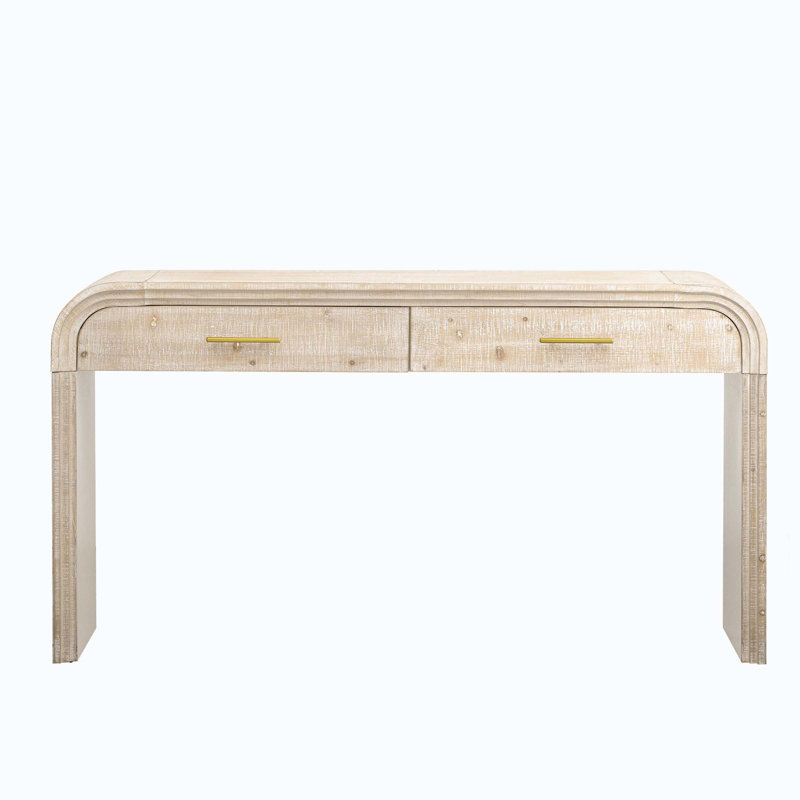 Modern Console Table,Entryway table,Hoyer table with Two Top Drawers, Natural Wood