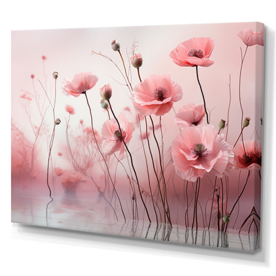 Aube rose, rosé, réveil des coquelicots - Art mural coquelicots