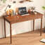 Bureau 100% bois massif avec tiroirs - bureaux modernes Mid-Century de 47,2 po x 21,7 po, bureau d'écriture rétro avec tiroirs, table de travail simple, bureaux d'ordinateur de bureau personnel pour n'importe quelle pièce - couleur noyer