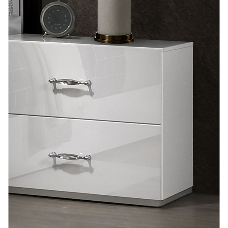 Contemporary Style 1Pc High Gloss Nightstand, Bed Side Table