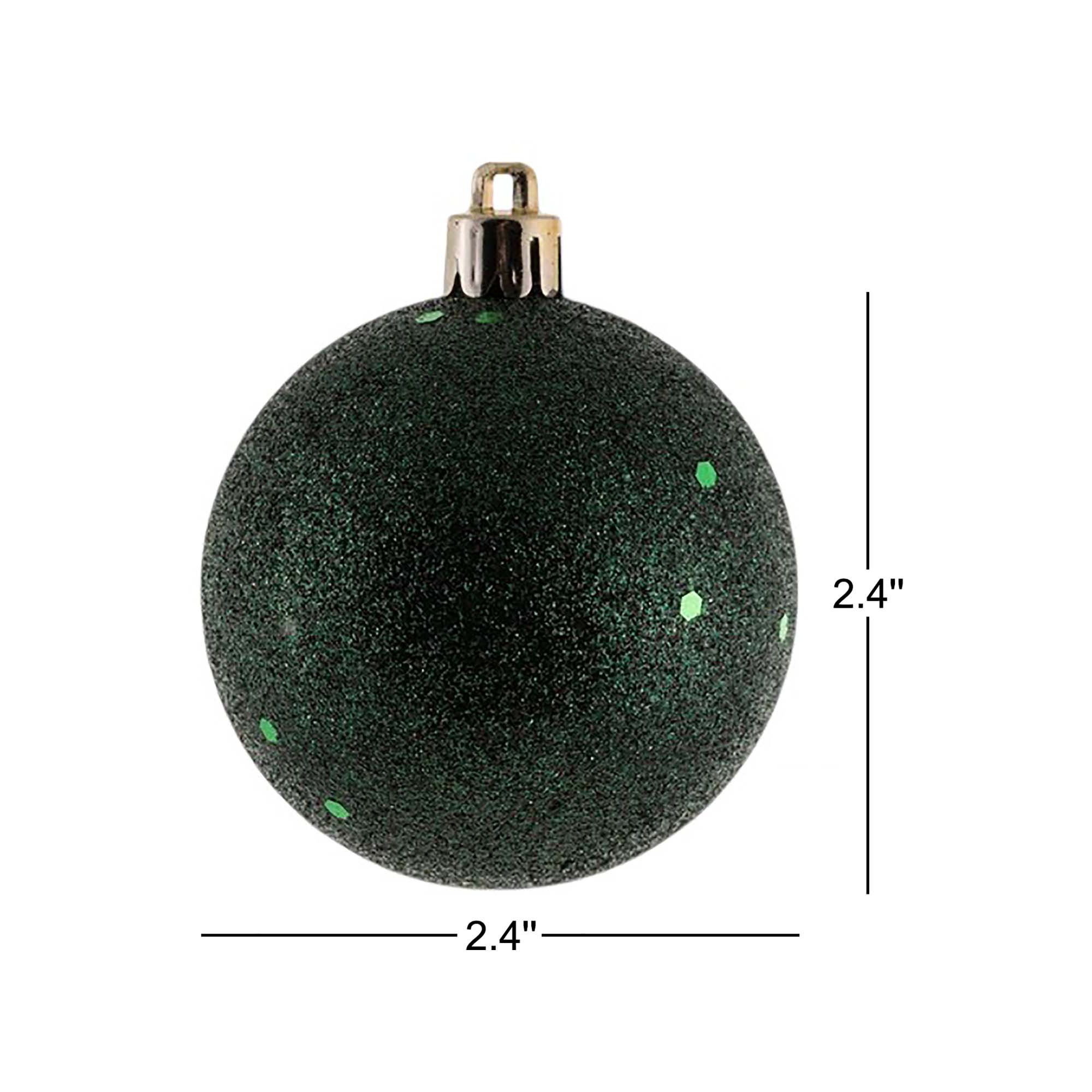 Holiday Décor Ball Ornament, 2.4" H x 2.4" W x 2.4" D, 24, Midnight Green