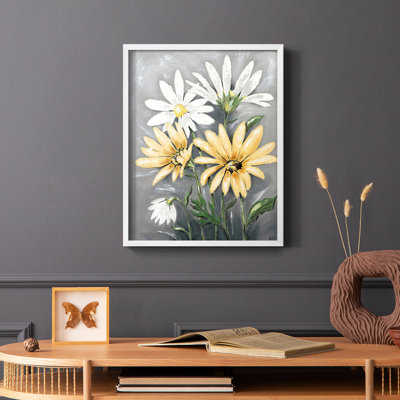 Summer Daisies II, reproduction encadrée - bois massif