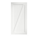 Solid Wood Paneled Primed without Installation Hardware Kit Barn Door