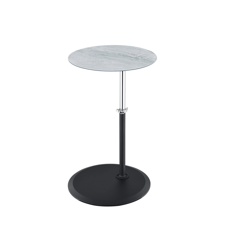 Table de bout de 15,5 po avec plateau en marbre texturé à hauteur réglable