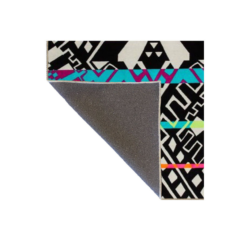 Tapis décoratif multicolore à motif géométrique moderne lavable à la machine, Tapis de couloir 3 pi 3 po x 6 pi 7 po