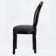 Ensemble de 2 chaises de salle à manger French Country, rembourrées avec un dossier rond en rotin, pour des sièges élégants et confortables dans le salon, la cuisine ou le restaurant, structure en bois massif noir-130036417