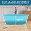 Baignoire à surface solide de 63 po Forma, baignoire autoportante en résine de pierre pour salle de bain, baignoire profonde profonde avec trop-plein intégré -98615335