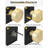 Black Gold Closet Door Knob Interior, Zinc Alloy Matte Black Gold Passage Interior Door Knob, Rectangular Heavy Duty Modern Indoor DoorKnob for Closet, Hallway, 1 Pack-134912861-134912860